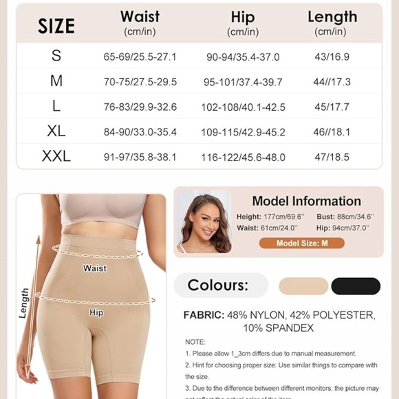 Shapewear Shorts for Women Tummy Control High Waisted Seamless Body Shaper - Picture 6 of 6